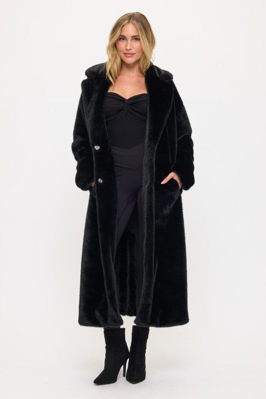 CLAFC0115: Midnight Luxe Maxi Fur Coat