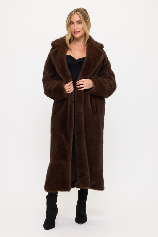 CLAFC0115: Midnight Luxe Maxi Fur Coat