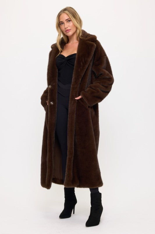 CLAFC0115: Midnight Luxe Maxi Fur Coat