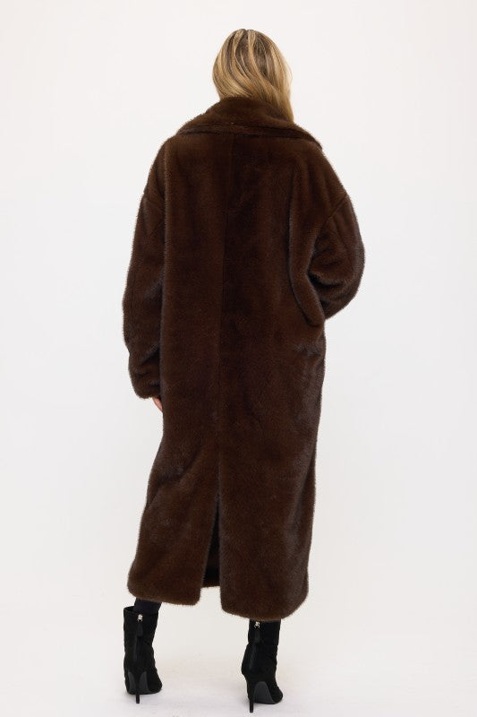 CLAFC0115: Midnight Luxe Maxi Fur Coat