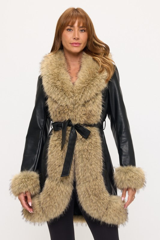 CLAPC0018: The Faux Fur Belted Coat