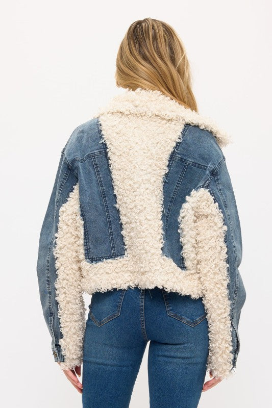 CLADJ0036: Shearling Denim Jacket