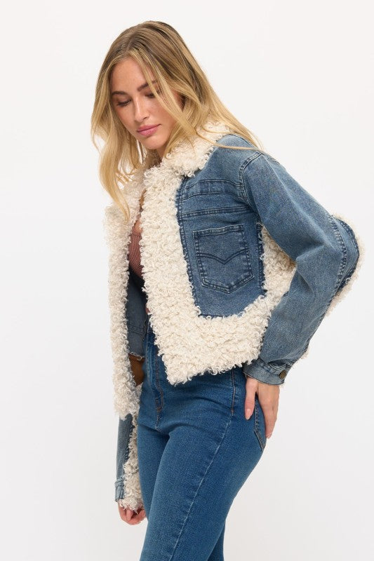 CLADJ0036: Shearling Denim Jacket