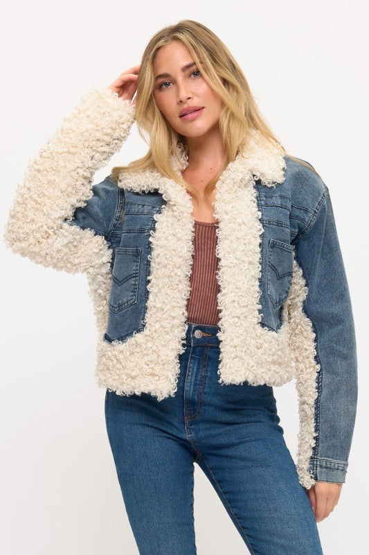 CLADJ0036: Shearling Denim Jacket