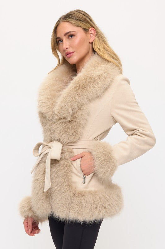 CLASC0011: Dynasty Luxe Fur-Trimmed Coat