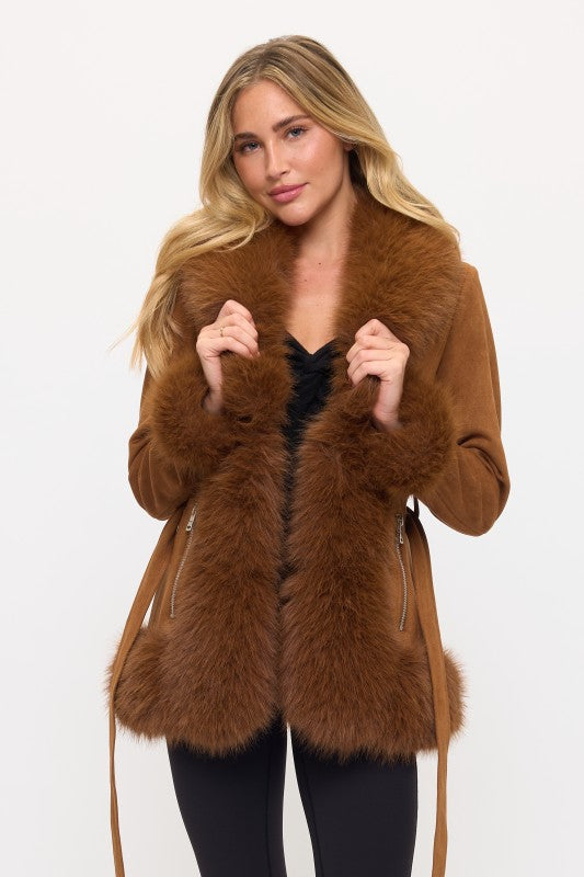 CLASC0011: Dynasty Luxe Fur-Trimmed Coat