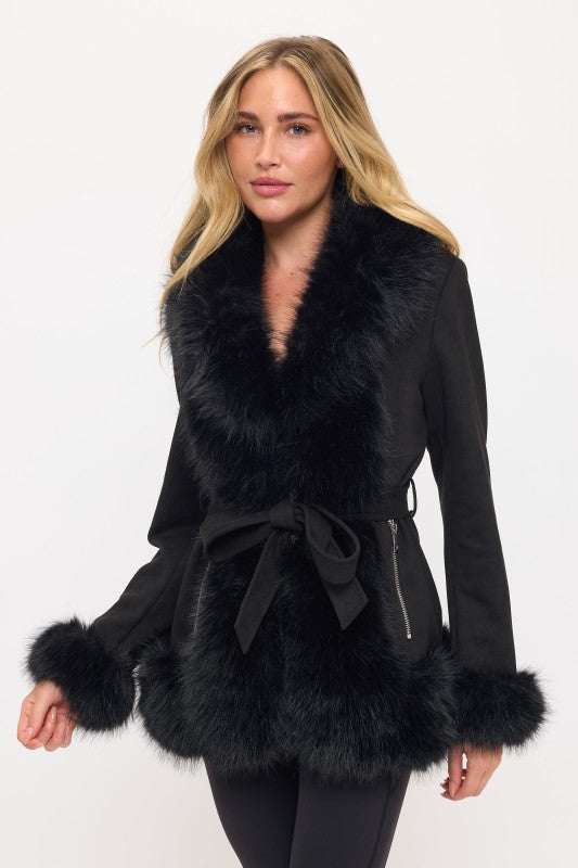 CLASC0011: Dynasty Luxe Fur-Trimmed Coat