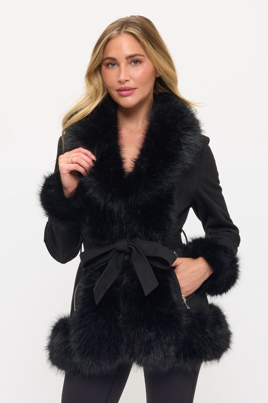 CLASC0011: Dynasty Luxe Fur-Trimmed Coat