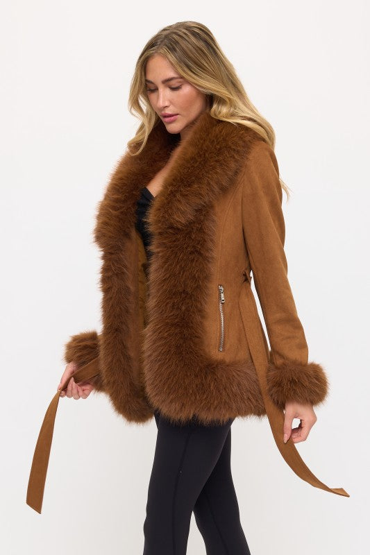 CLASC0011: Dynasty Luxe Fur-Trimmed Coat