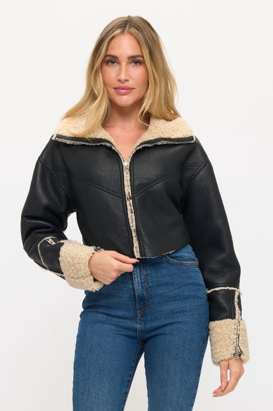 CLASJ0050: Altitude Shearling Crop