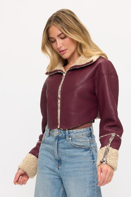 CLASJ0050: Altitude Shearling Crop