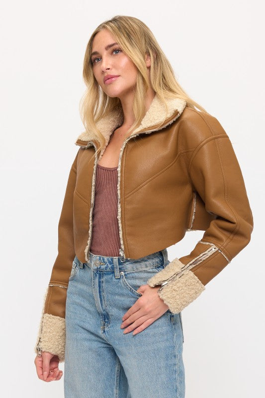 CLASJ0050: Altitude Shearling Crop