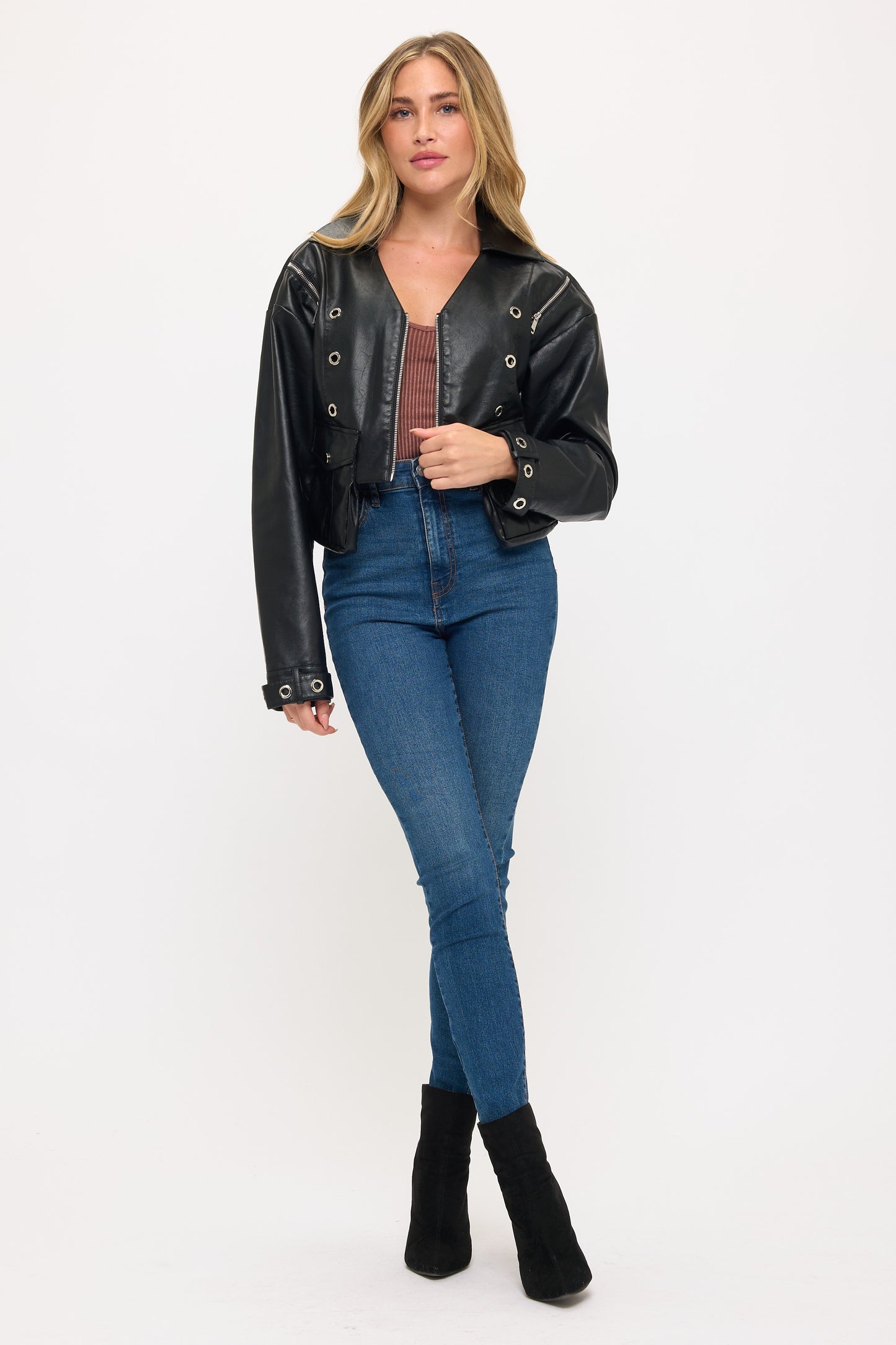 CLALJ0148: Phoenix Edge Studded Bomber Jacket
