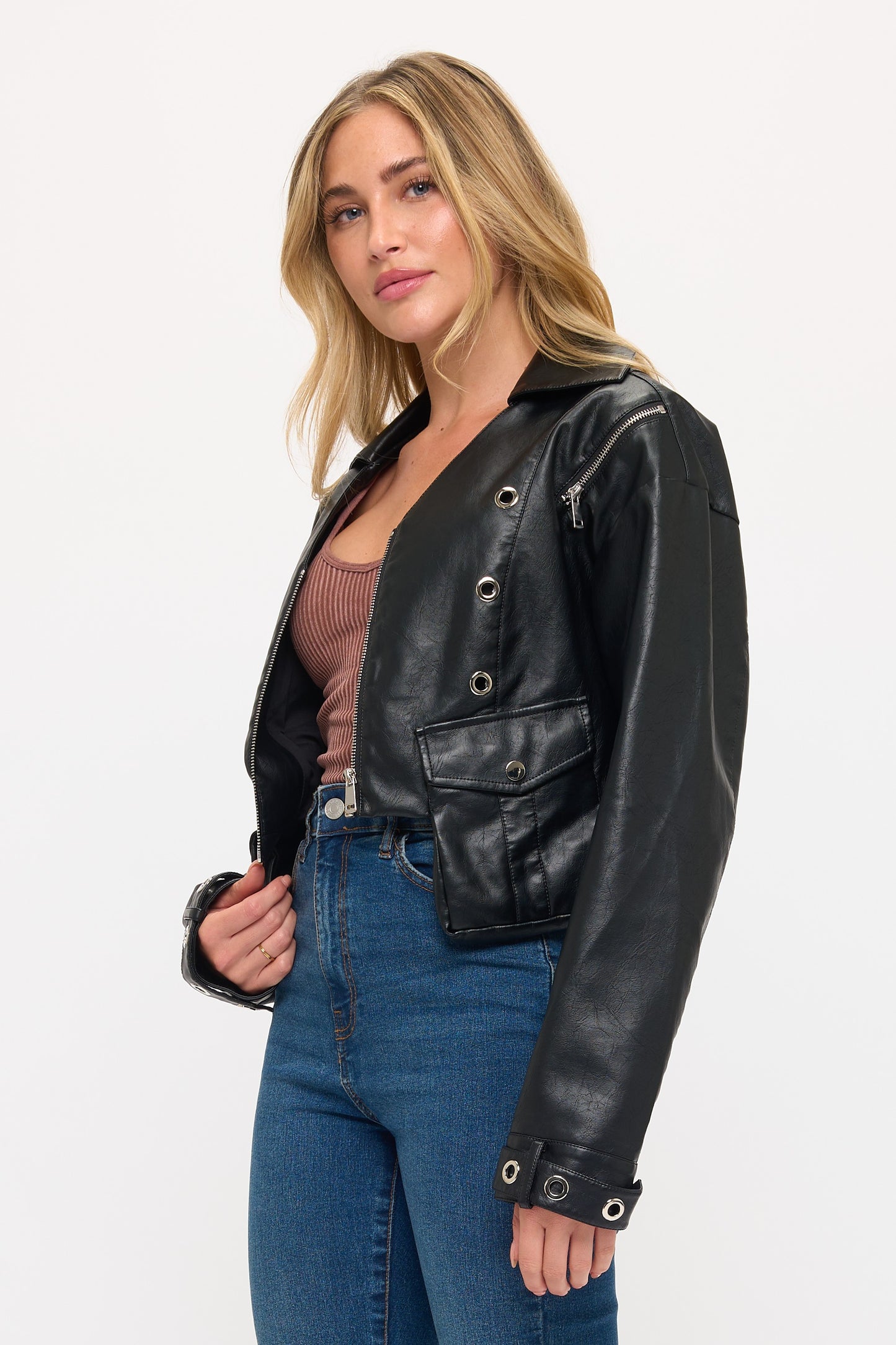 CLALJ0148: Phoenix Edge Studded Bomber Jacket