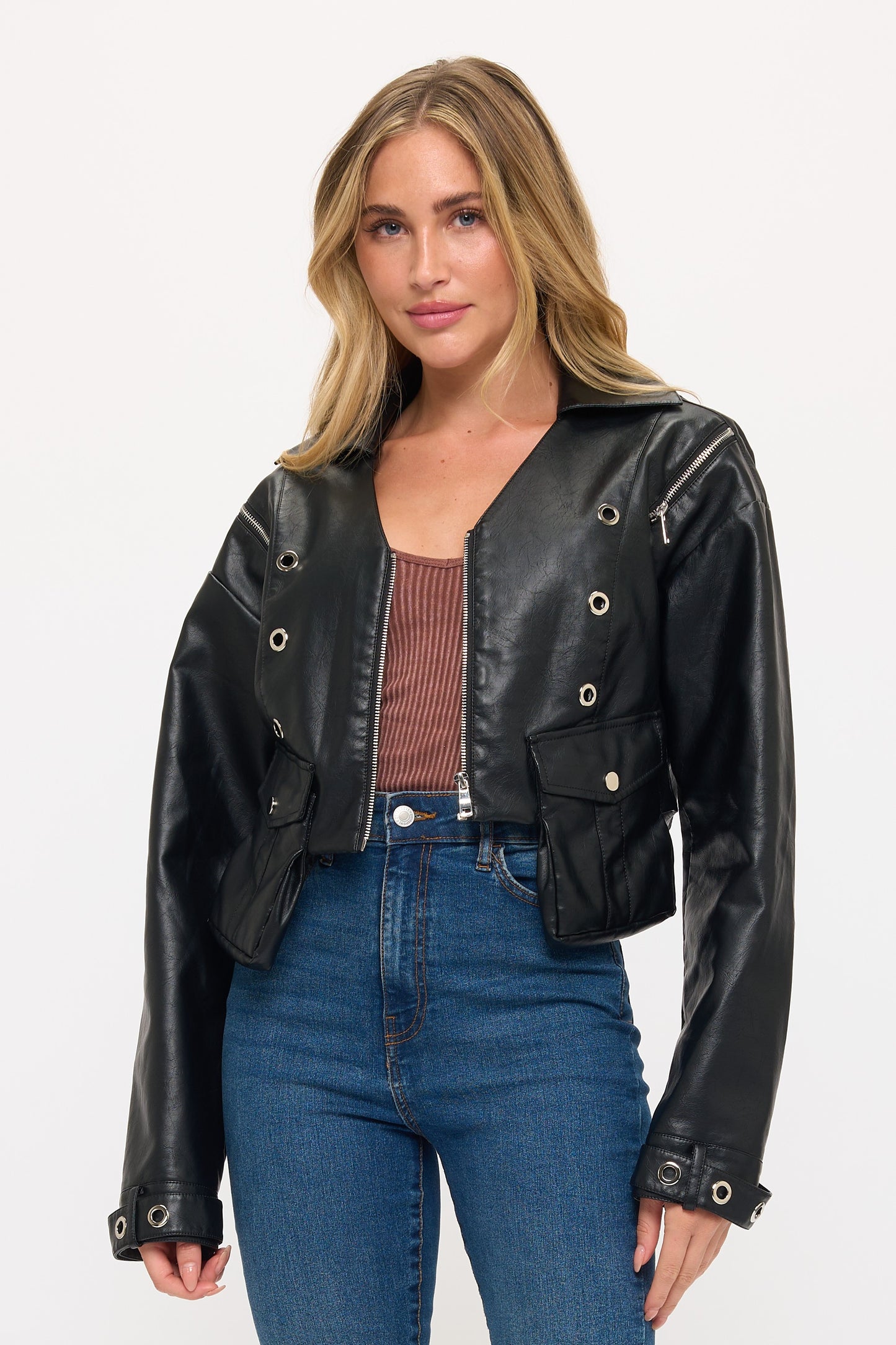CLALJ0148: Phoenix Edge Studded Bomber Jacket