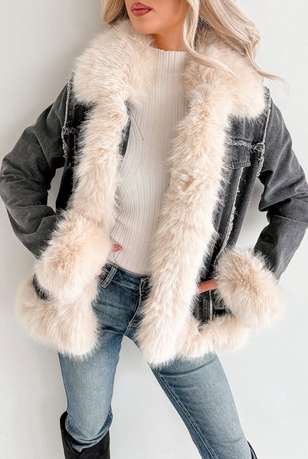 CLADC0012: Tundra Denim Luxury Coat