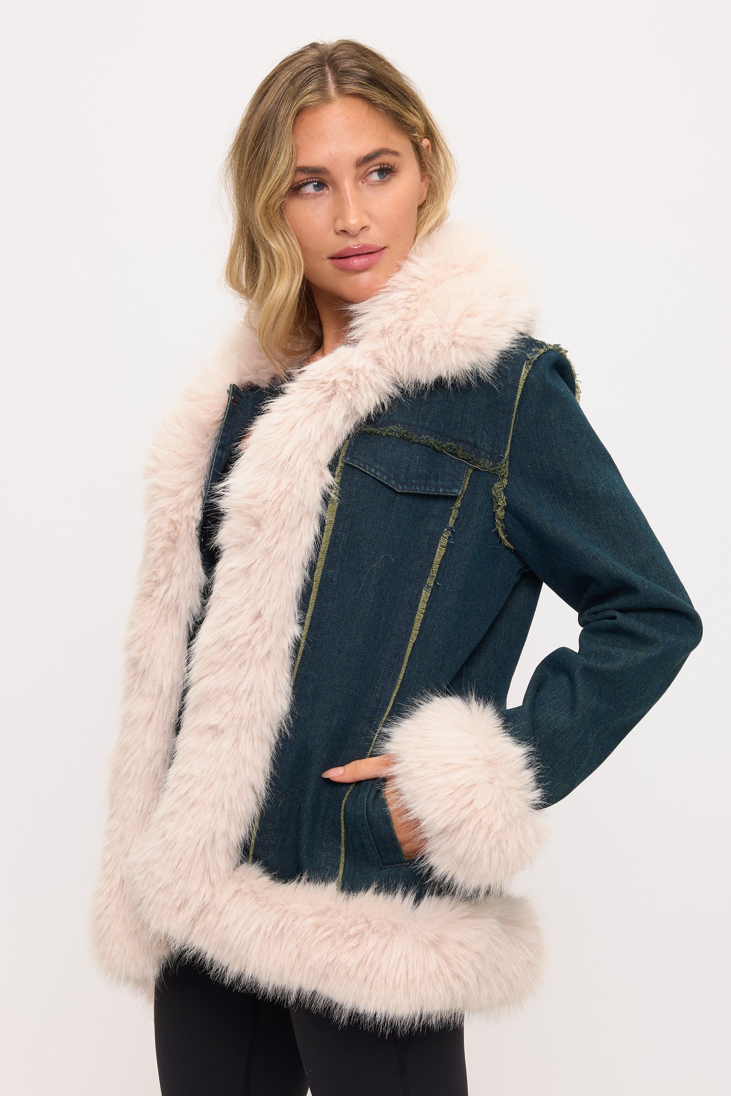 CLADC0012: Tundra Denim Luxury Coat