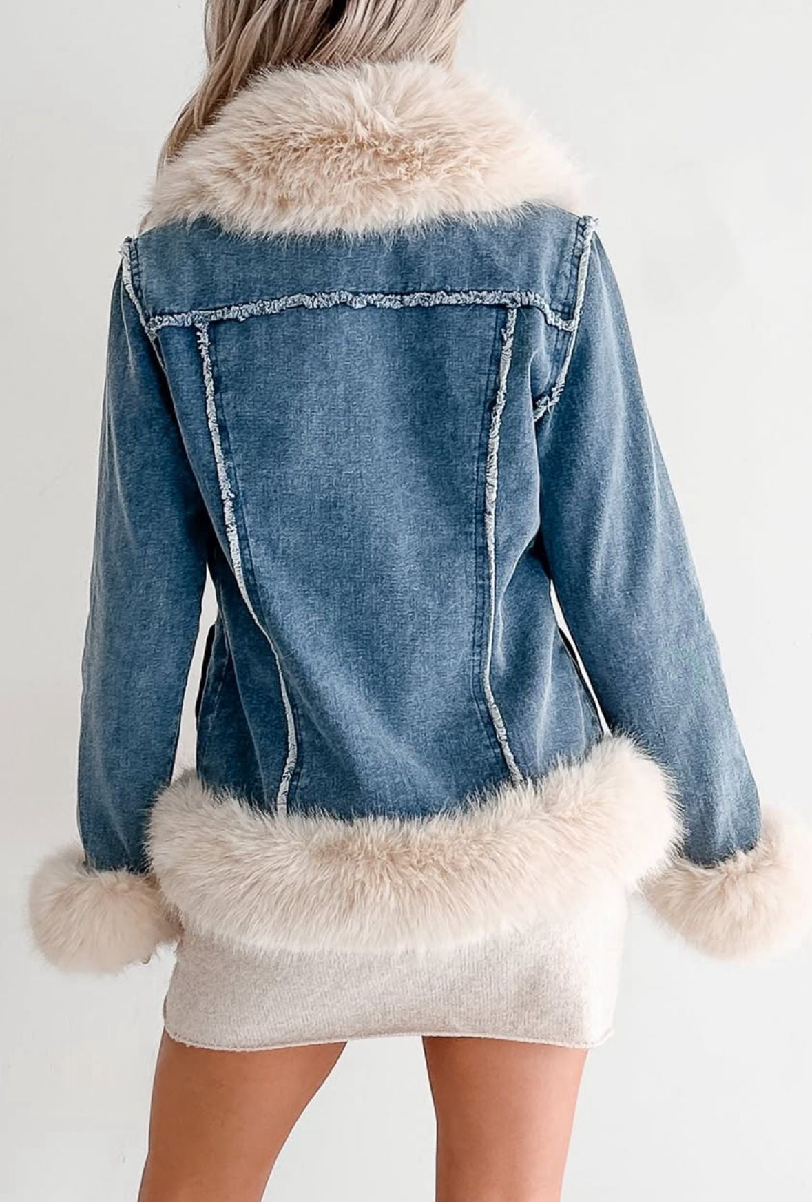 CLADC0012: Tundra Denim Luxury Coat