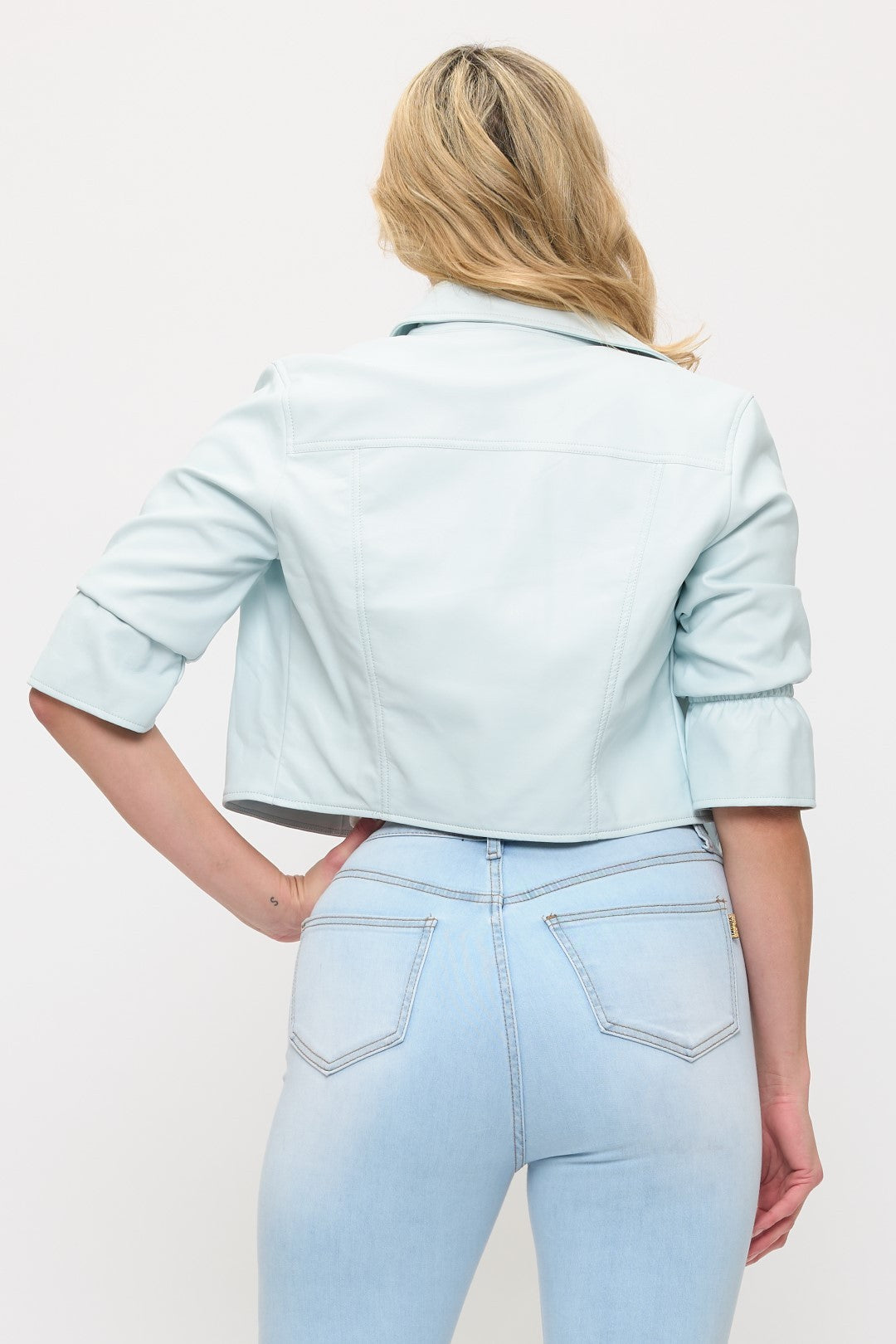 The Harper Cropped Faux Leather Jacket