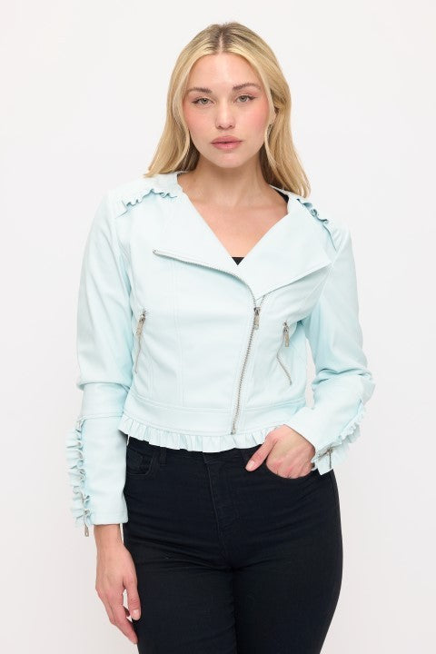 LJ0167: WOMENS VEGAN LEATHER JACKET