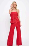 ST1015: TWO PIECE SUEDE EFFECT FLARED LEG PANTS SET