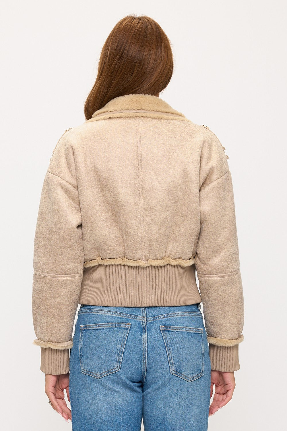 2024655: Aspen Luxe Cropped Shearling Aviator Jacket
