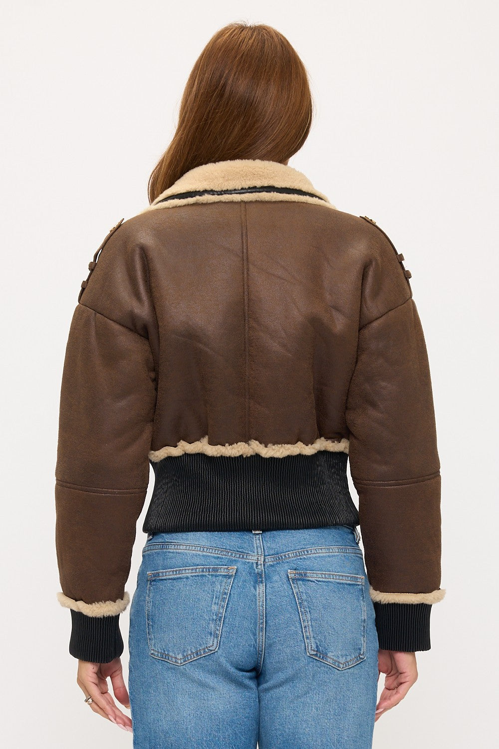 2024655: Aspen Luxe Cropped Shearling Aviator Jacket