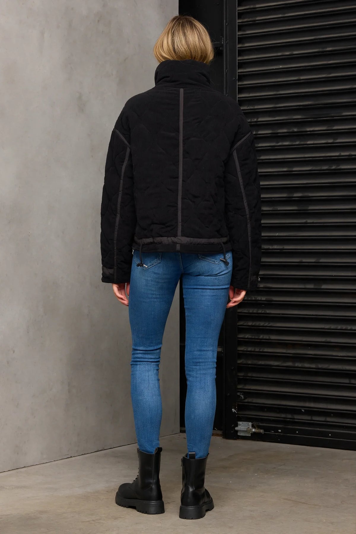 CLACJ0081 - Metro Edge Textured Bomber - black back view