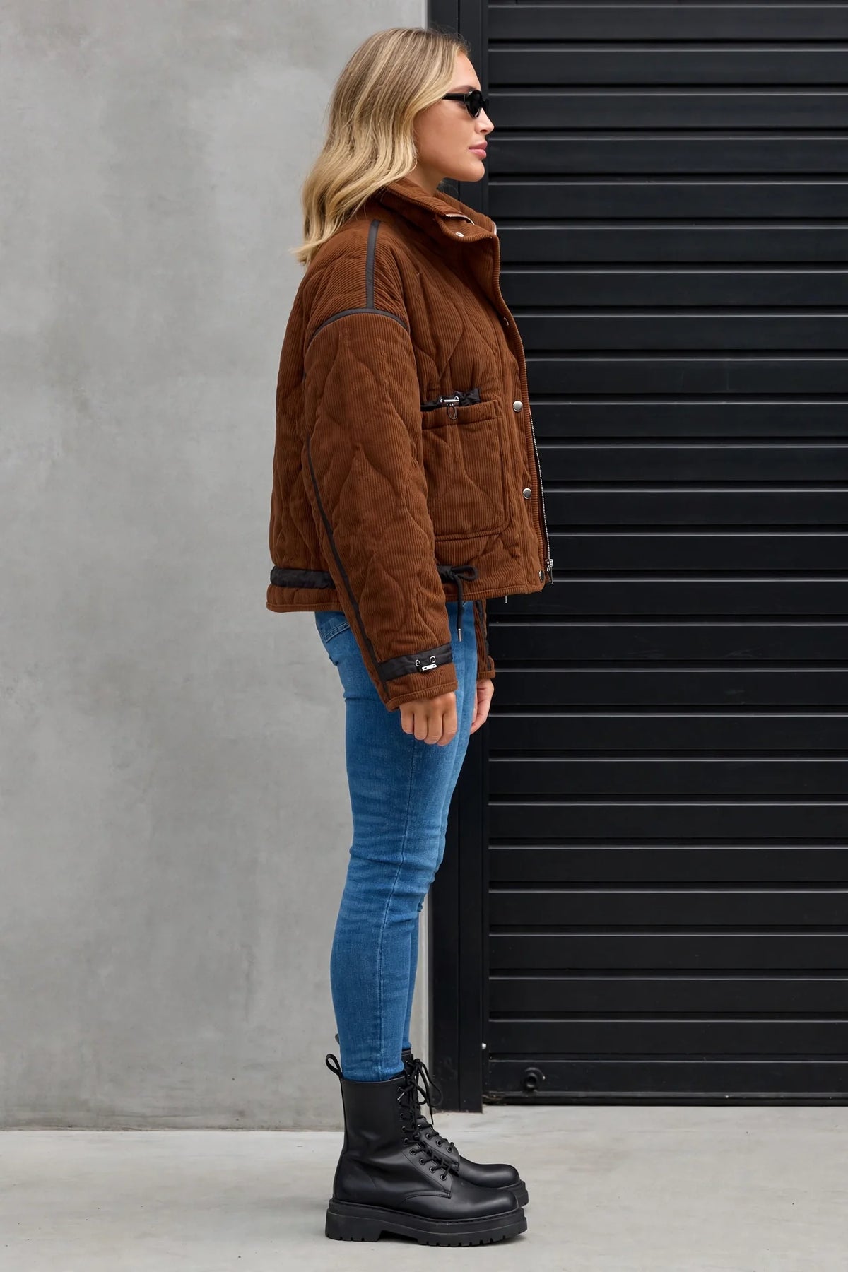 CLACJ0081 - Metro Edge Textured Bomber - camel side view