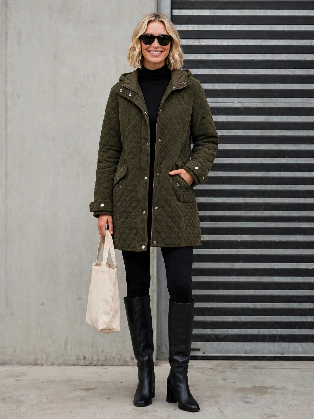 CLACJ0144 - Quilted Corduroy Luxe Parka