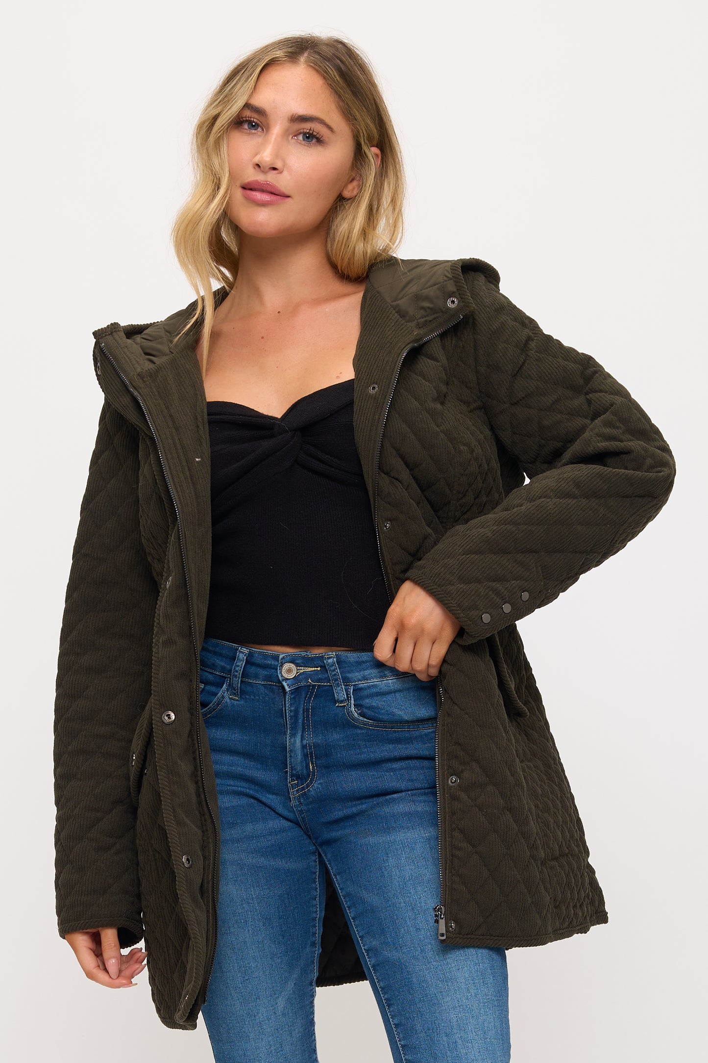 CLACJ0144: Quilted Corduroy Luxe Parka