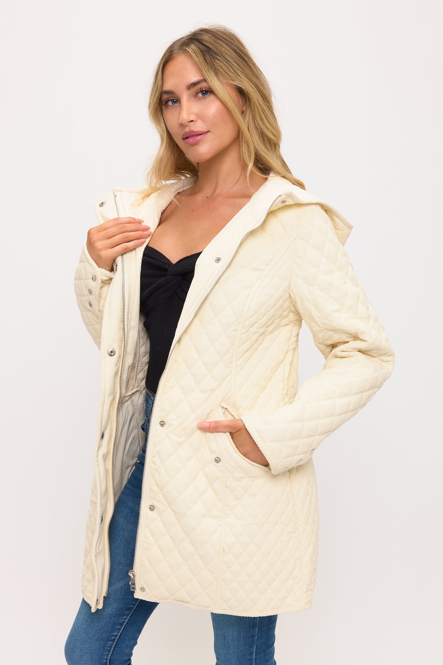 CLACJ0144: Quilted Corduroy Luxe Parka