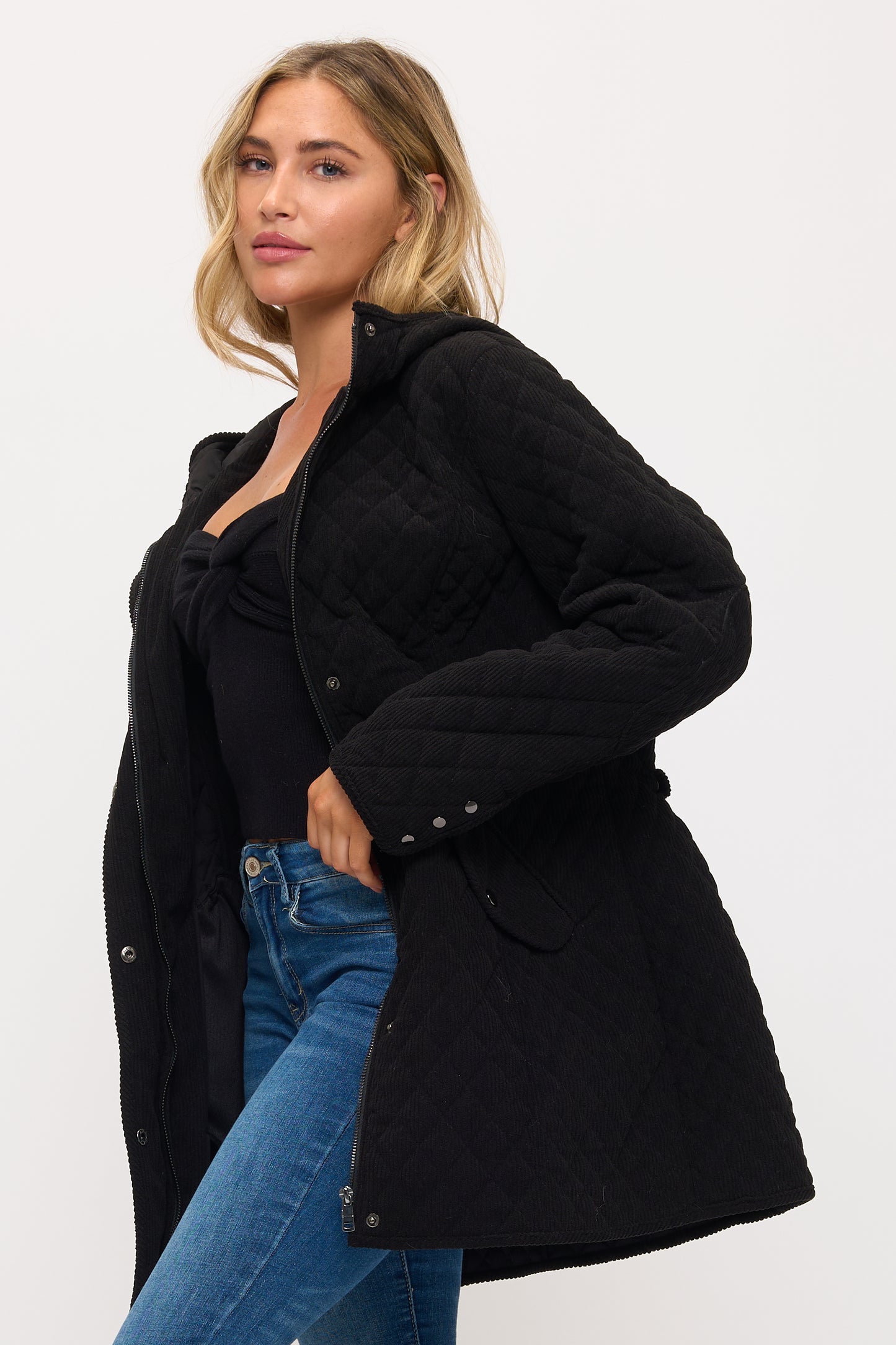 CLACJ0144: Quilted Corduroy Luxe Parka