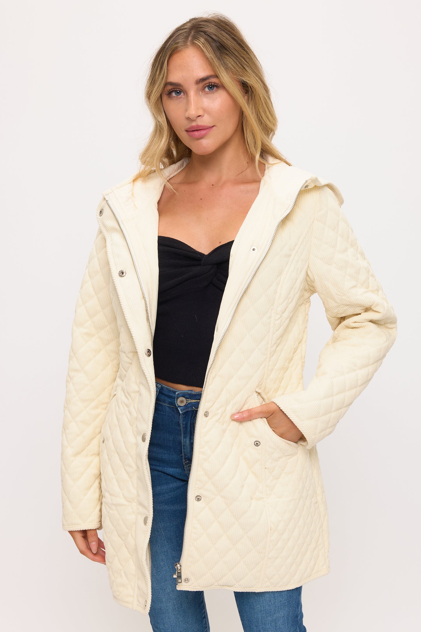 CLACJ0144: Quilted Corduroy Luxe Parka