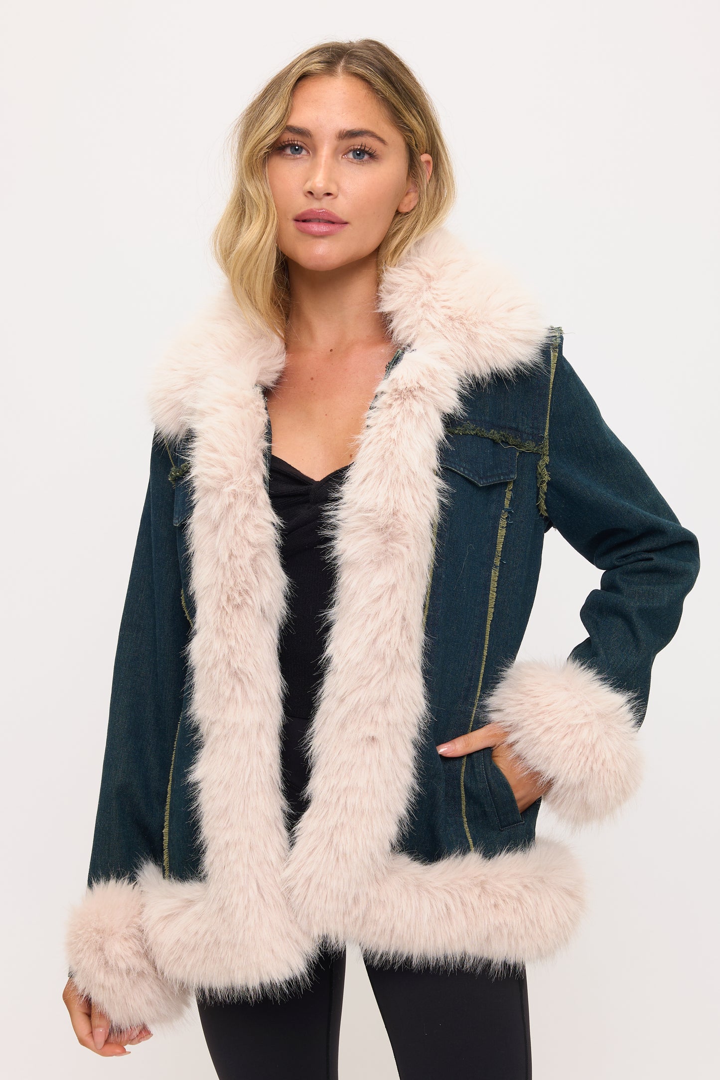 CLADC0012: Tundra Denim Luxury Coat