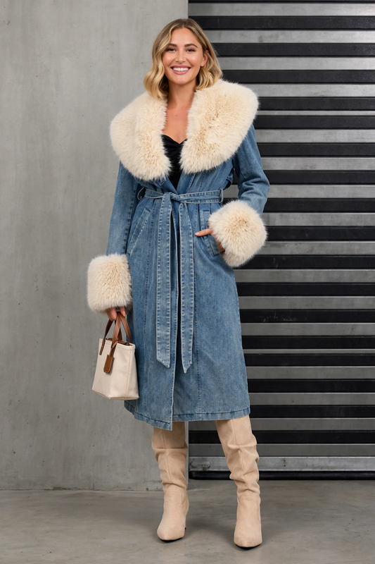 CLADC0031 - Aspen Denim Fur Coat