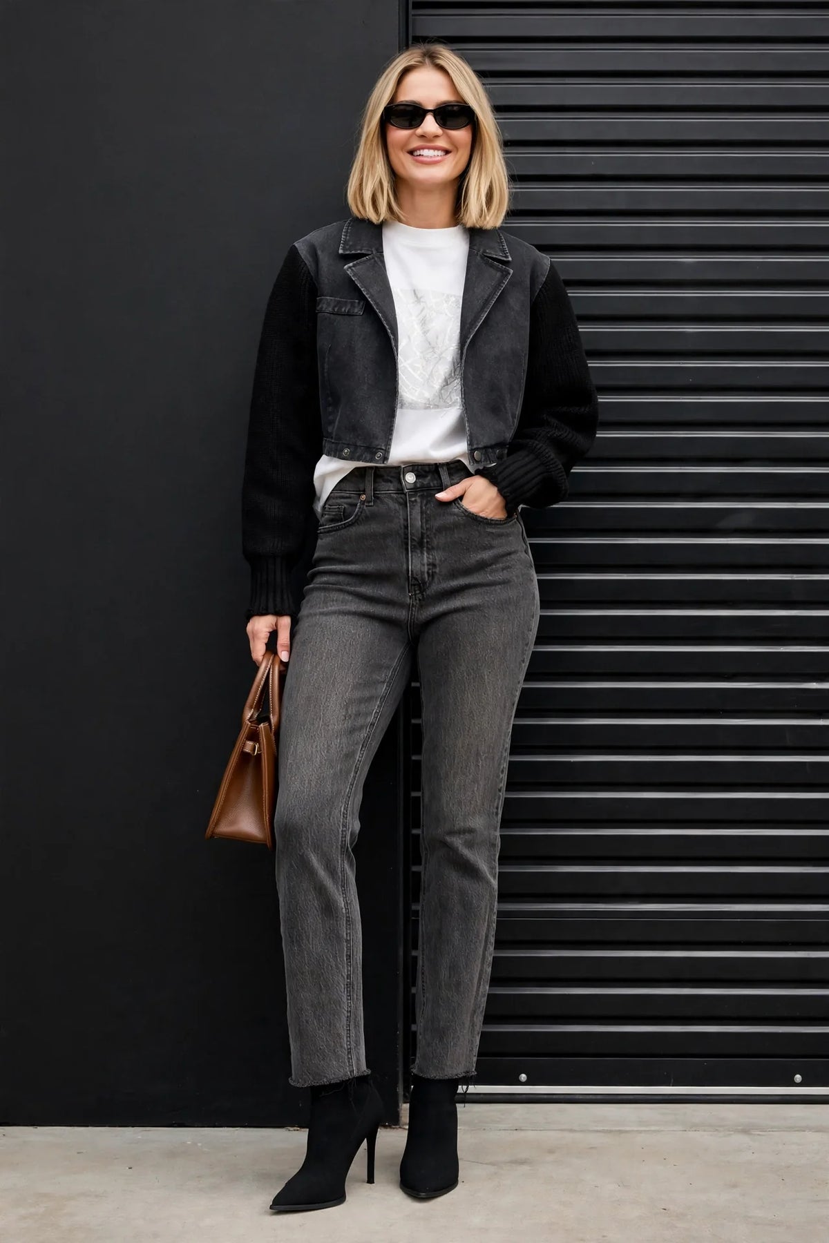 CLADJ0044 - Contrast Rebel Hybrid Jacket - black front view
