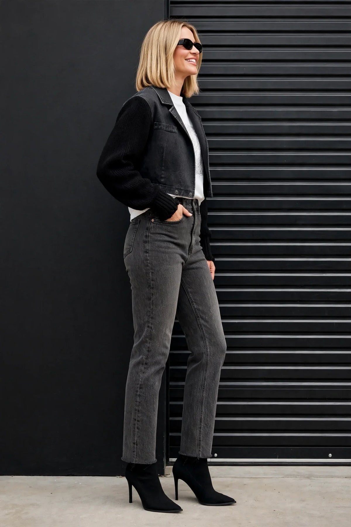CLADJ0044 - Contrast Rebel Hybrid Jacket - black side view
