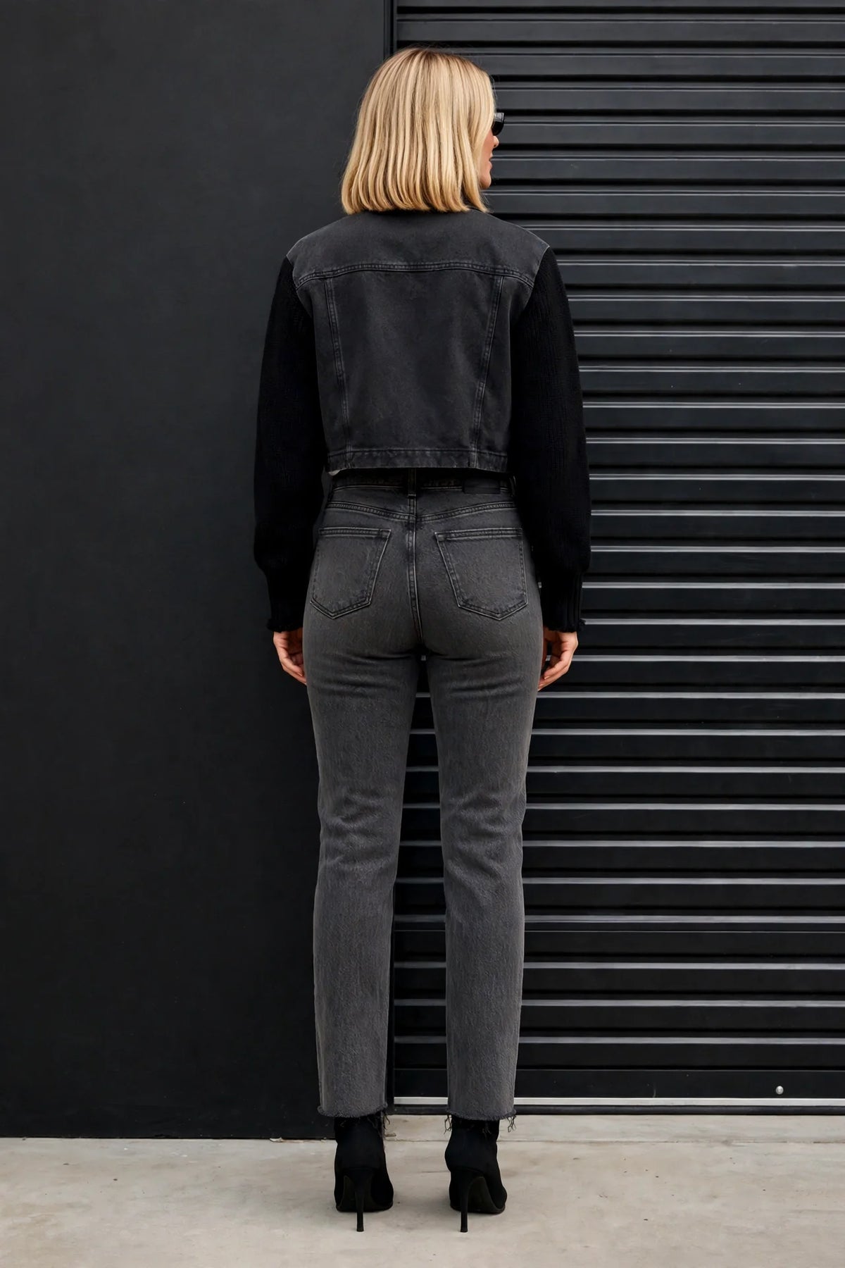 CLADJ0044 - Contrast Rebel Hybrid Jacket - black back view