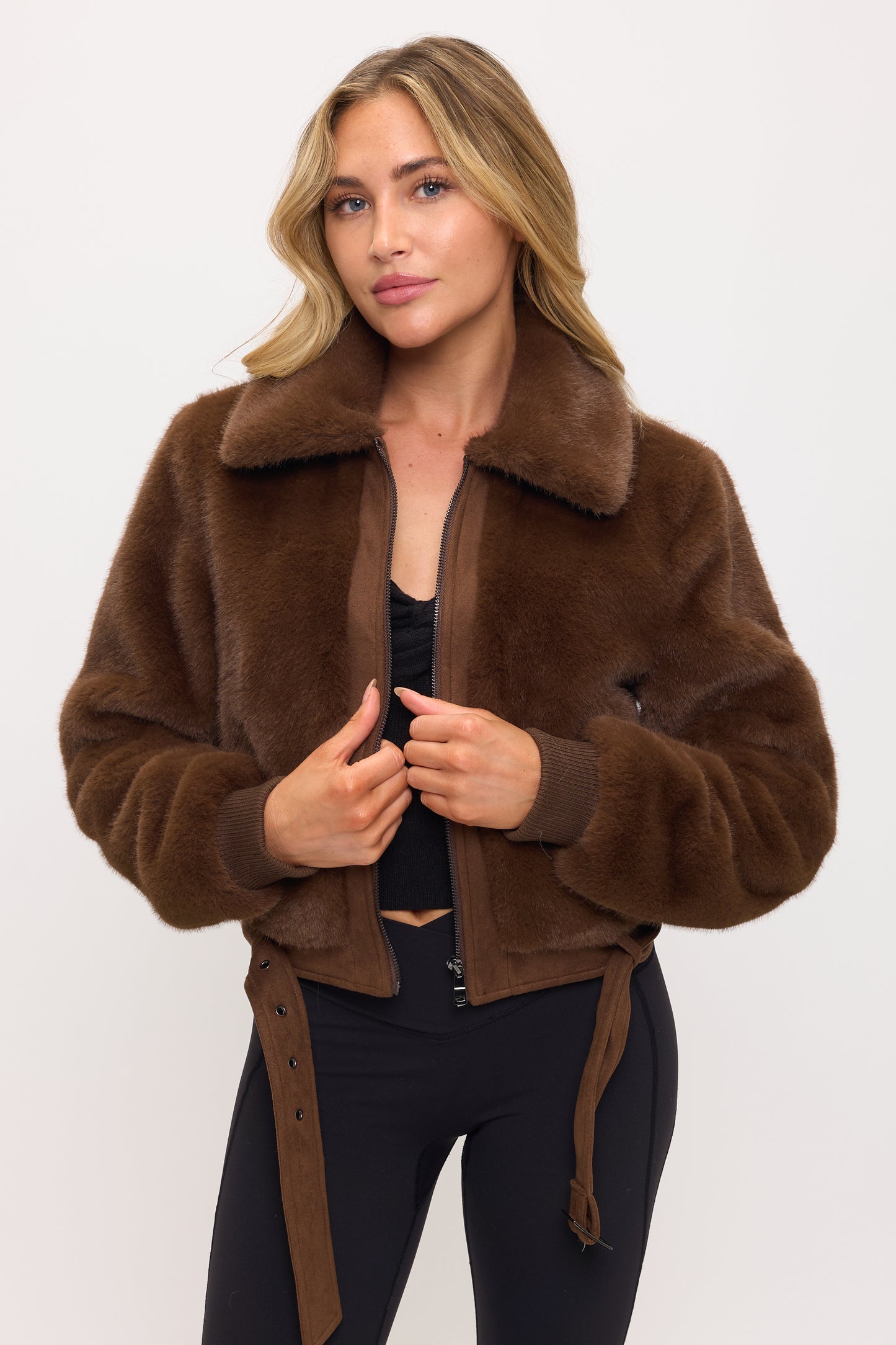 CLAFJ0151: Manhattan Shearling Crop Jacket