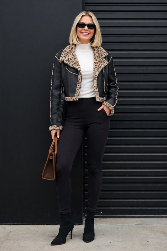 CLALJ0049 - Wildlands Luxe PU Bomber - black front view