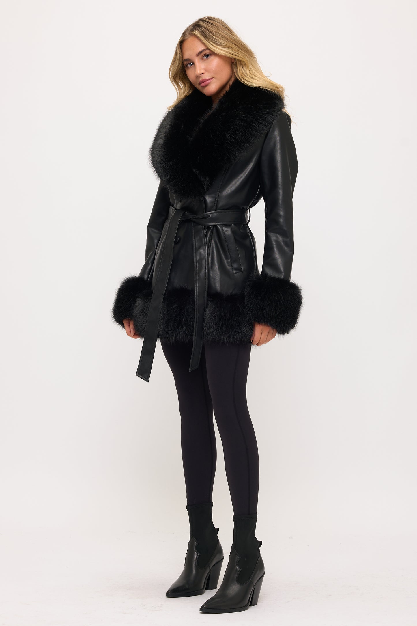 CLALC0017: Midnight Empress Fur-Trimmed Coat