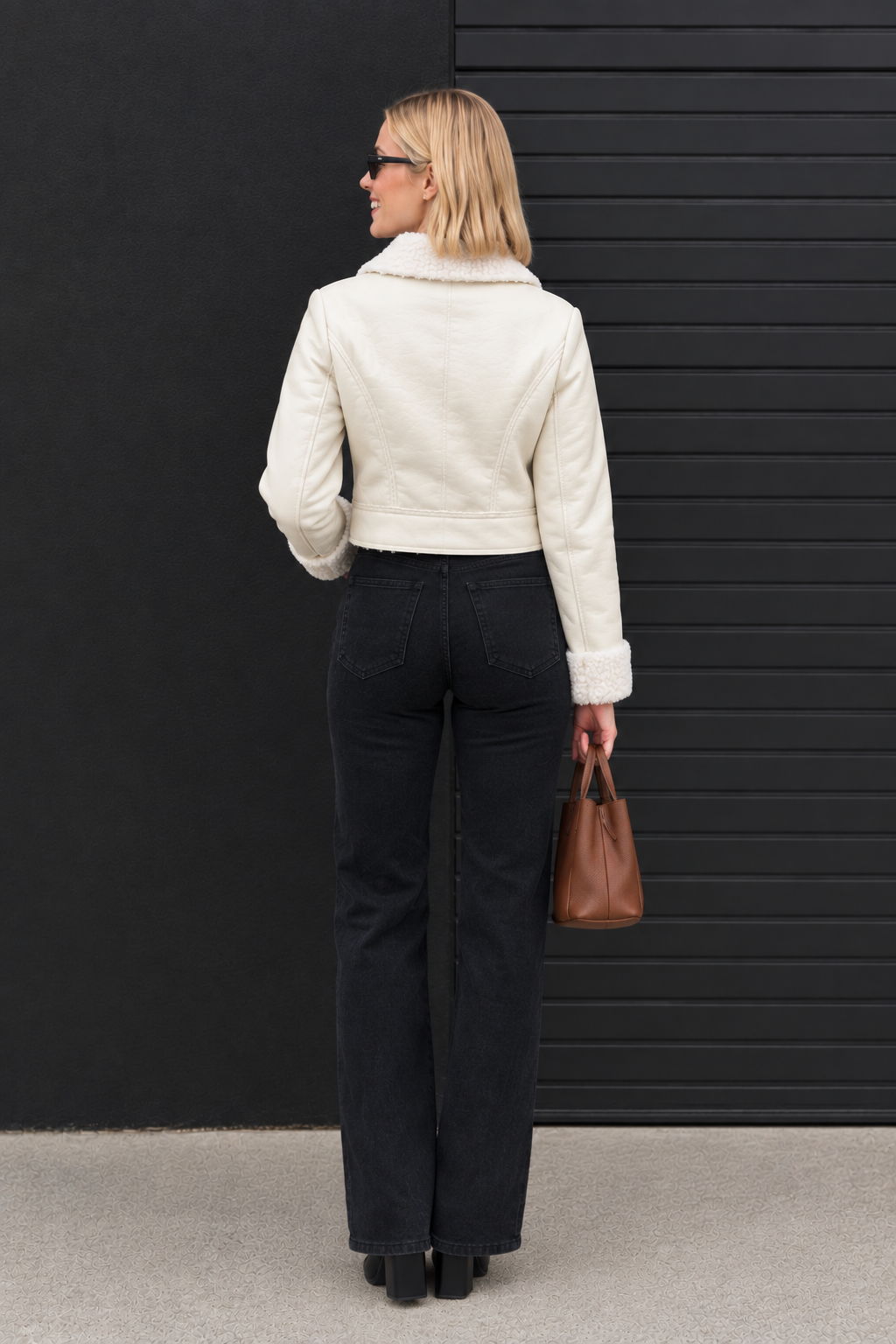 CLALJ0037 - Sherpa Shine Moto - white back view