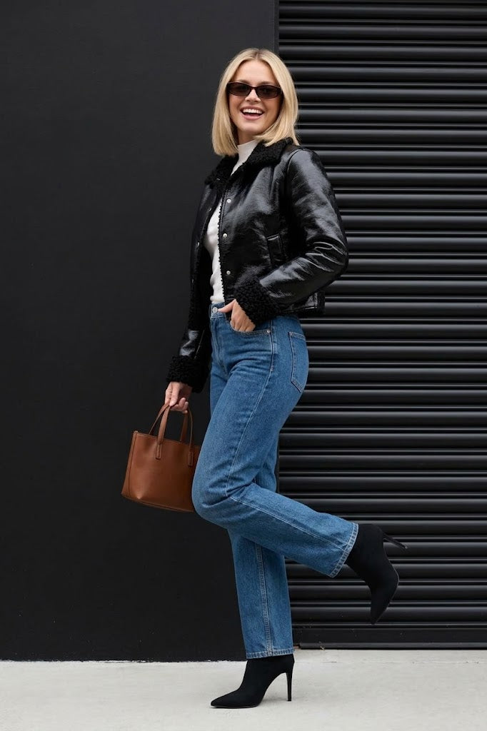 CLALJ0037 - Sherpa Shine Moto - black front view