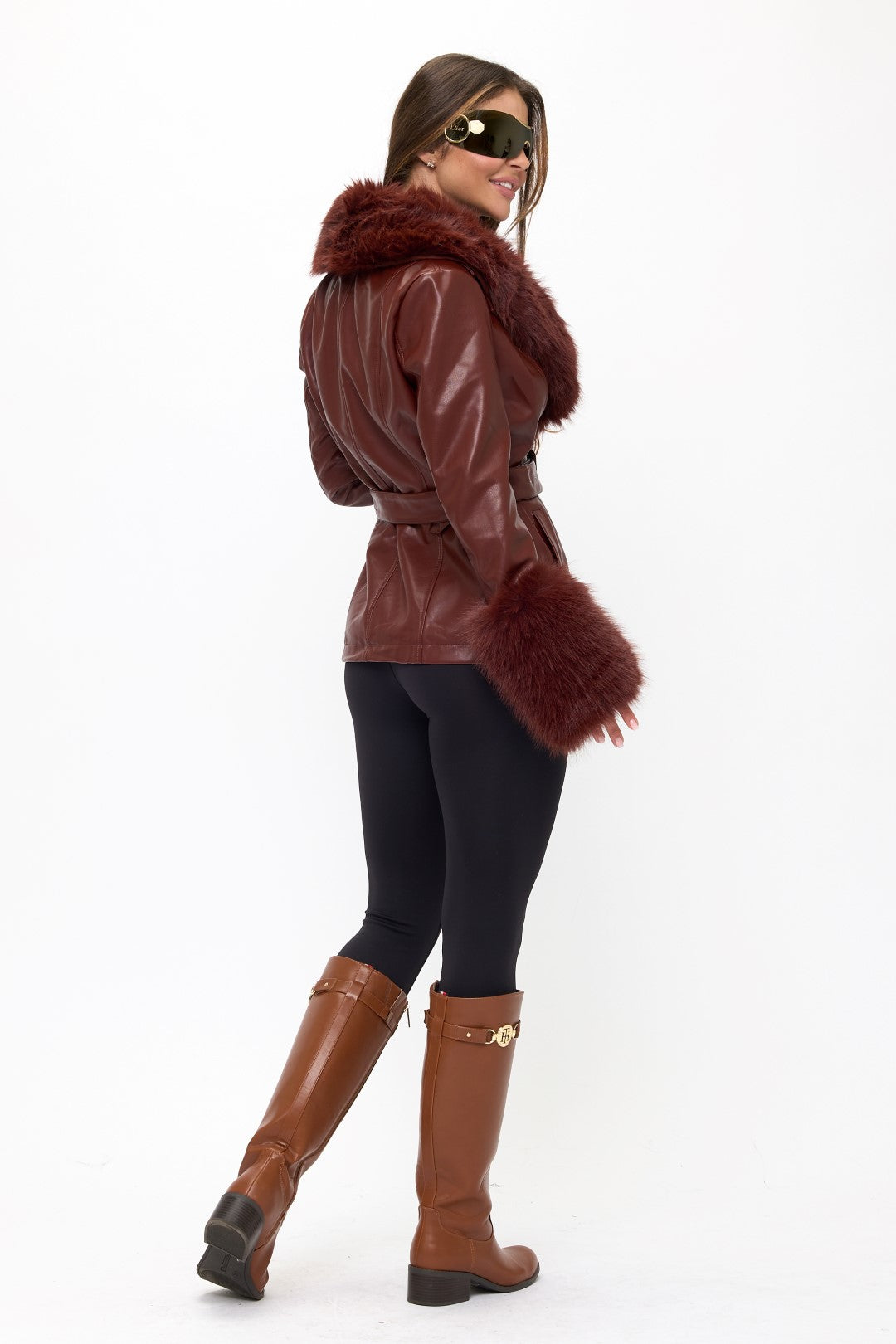 CLALJ0039: The Vogue Fur-Trimmed Belted Coat