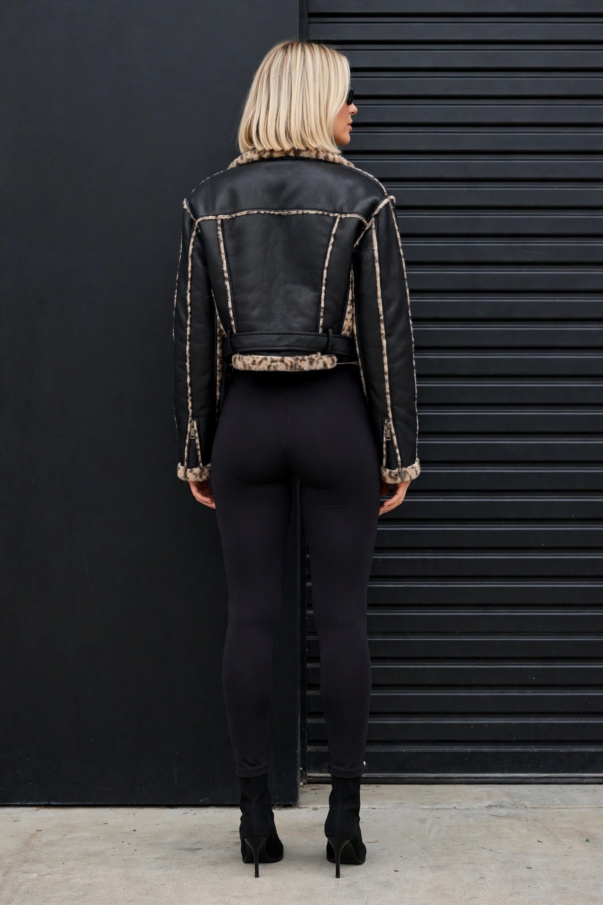 CLALJ0049 - Wildlands Luxe PU Bomber - black back view