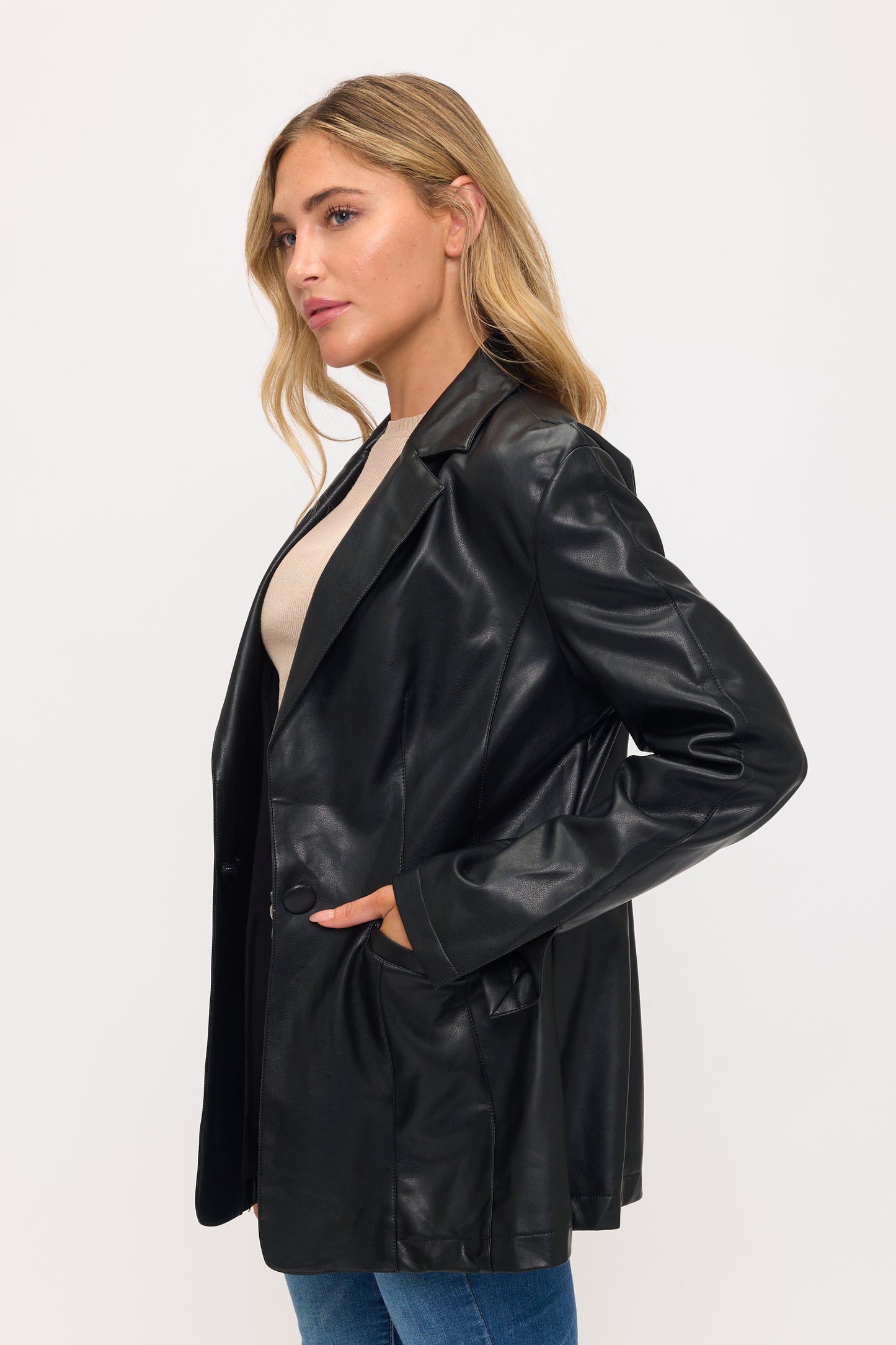 CLALJ0123: The Boardroom Rebel Leather Blazer