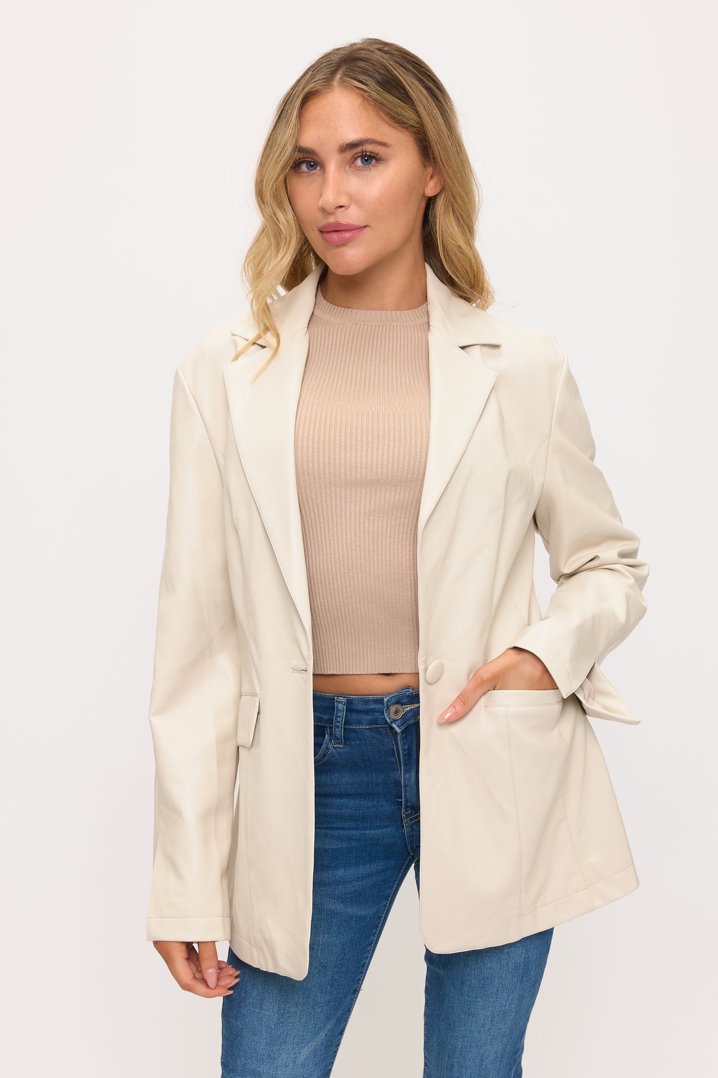 CLALJ0123: The Boardroom Rebel Leather Blazer
