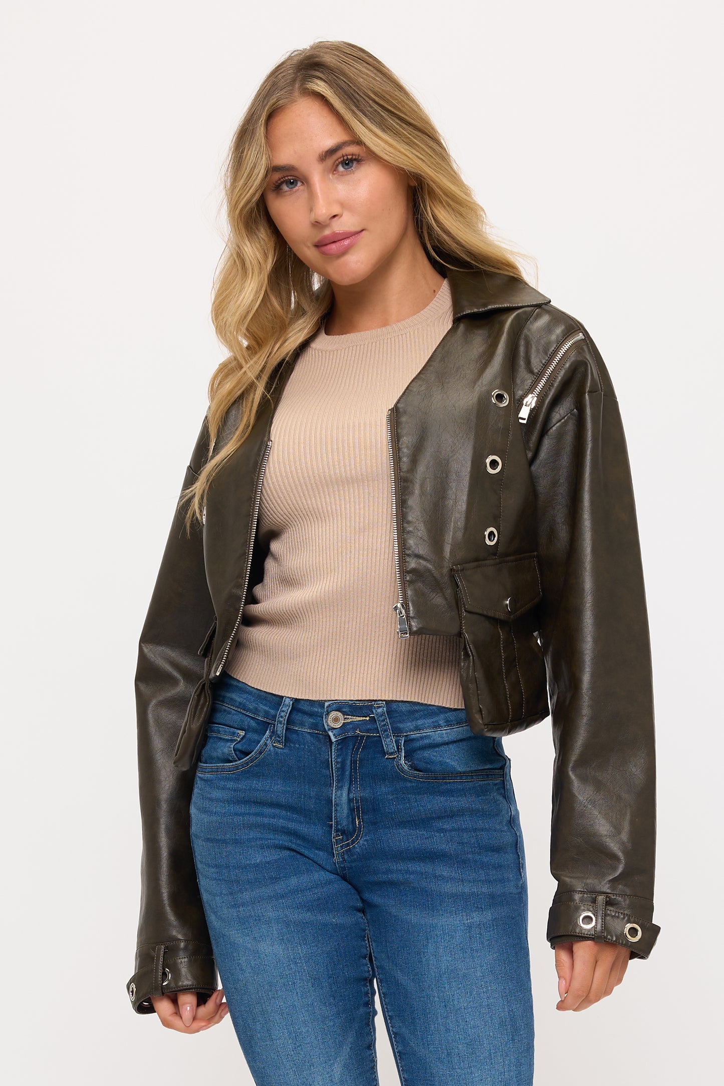 CLALJ0148: Phoenix Edge Studded Bomber Jacket