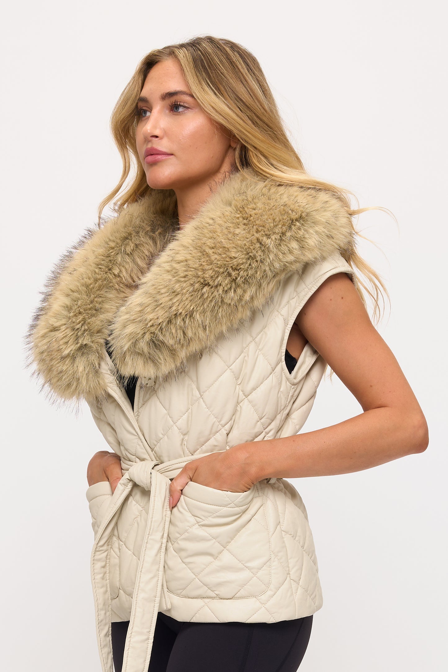 CLALP0157: Sovereign Faux Leather Quilted Vest